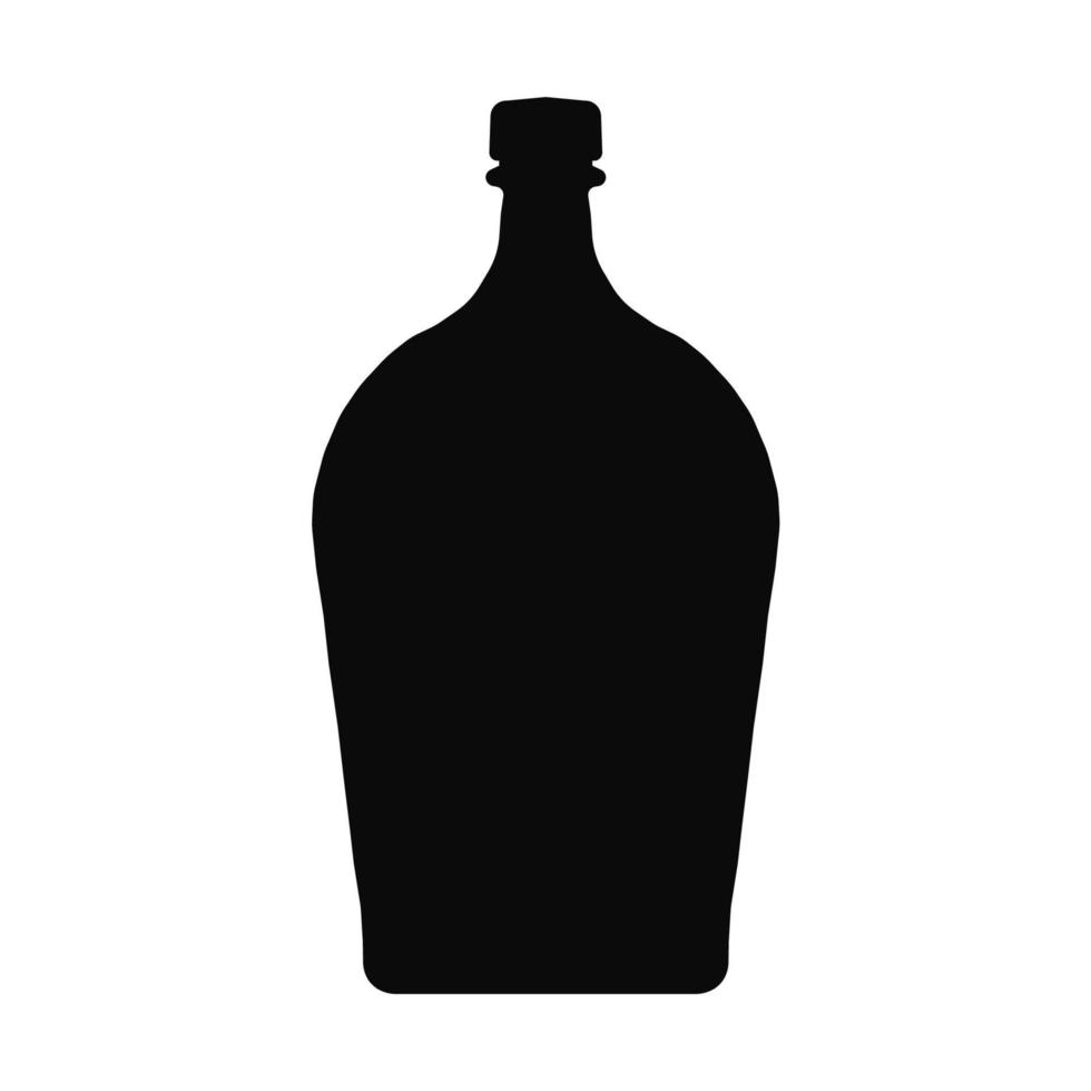 wijnstok fles pictogram zwarte kleur vector