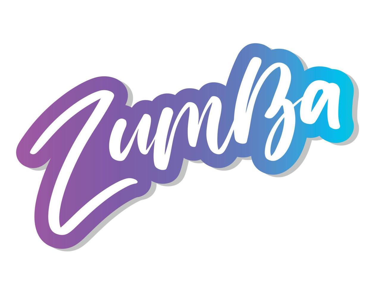 zumba dansstudio tekst. kalligrafie woord banner ontwerp. aerobe conditie. vector hand belettering illustratie op witte achtergrond.