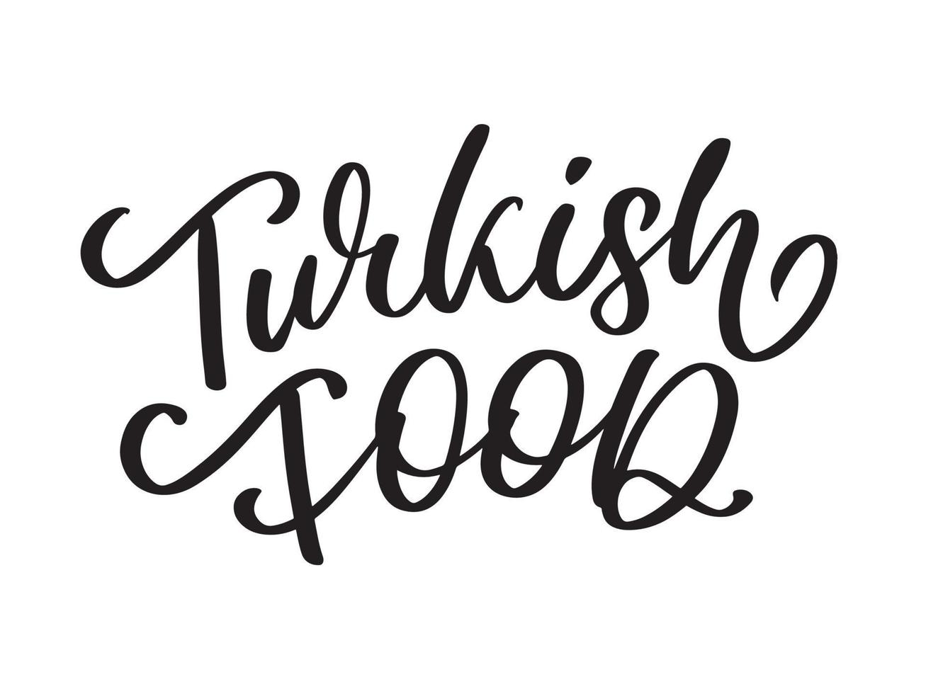 Turkse voedselbrief. ontwerpelement. traditioneel ontwerp. vector belettering illustratie. gezonde maaltijd.