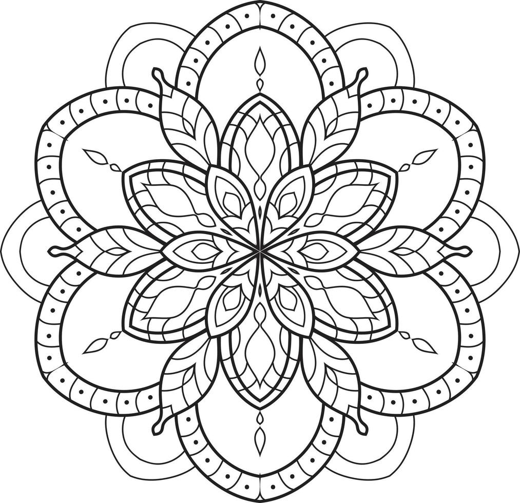 zwarte omtrek bloem mandala pro vector