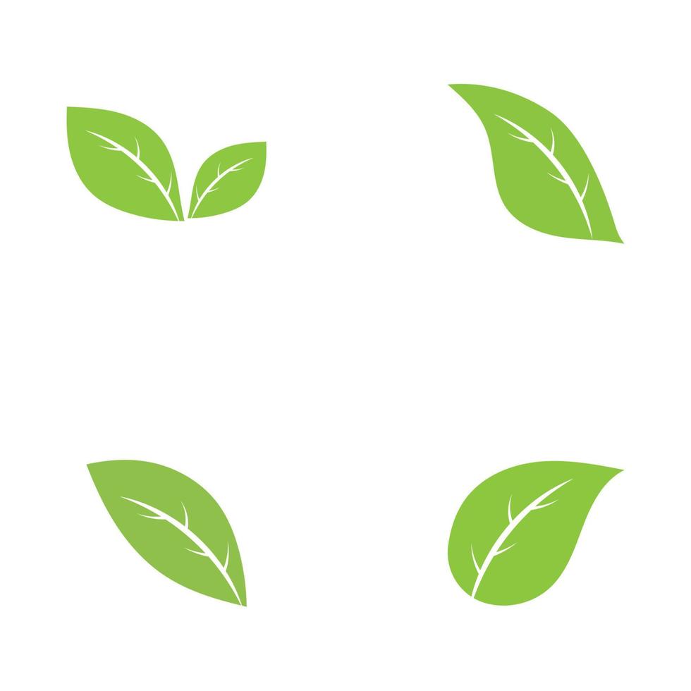 logo's van groene boom blad ecologie natuur element vector