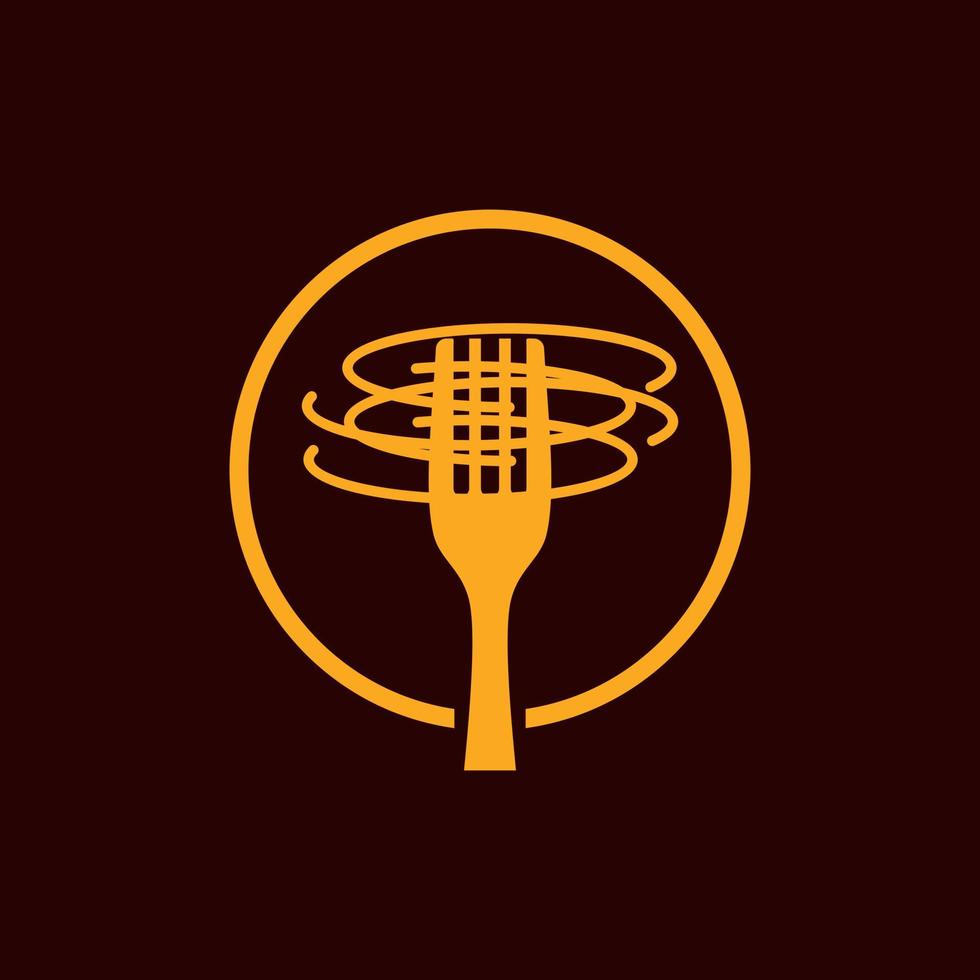 vork noedel pasta menu logo vector