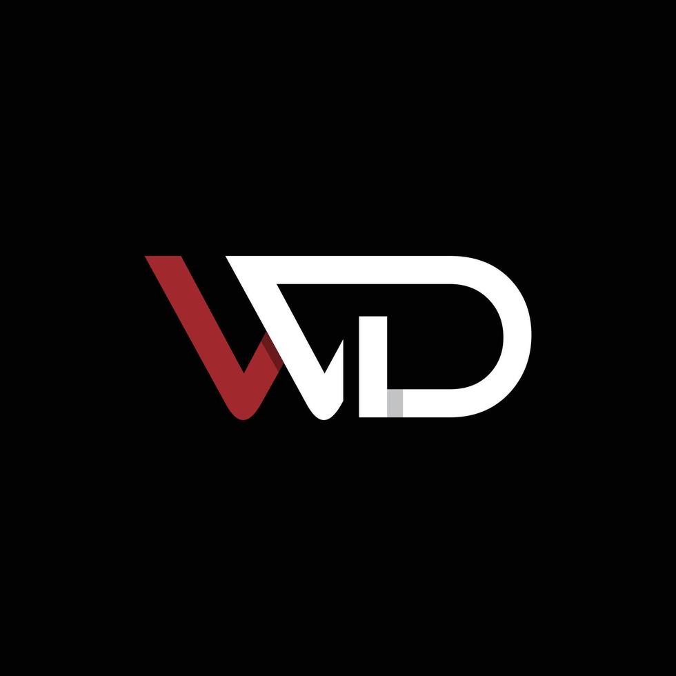 letter wd geometrisch modern logo vector