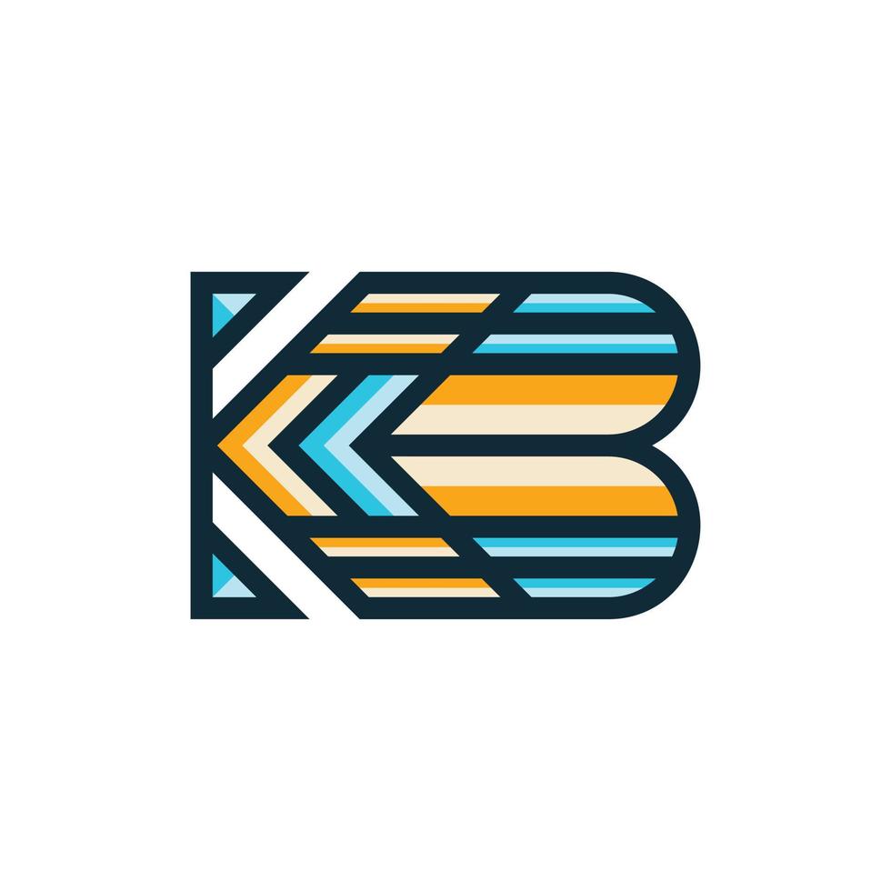 letter kb modern kleurrijk eenvoudig logo vector