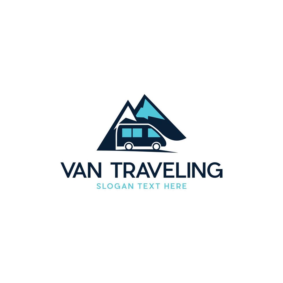 van berg reizen illustratie logo vector