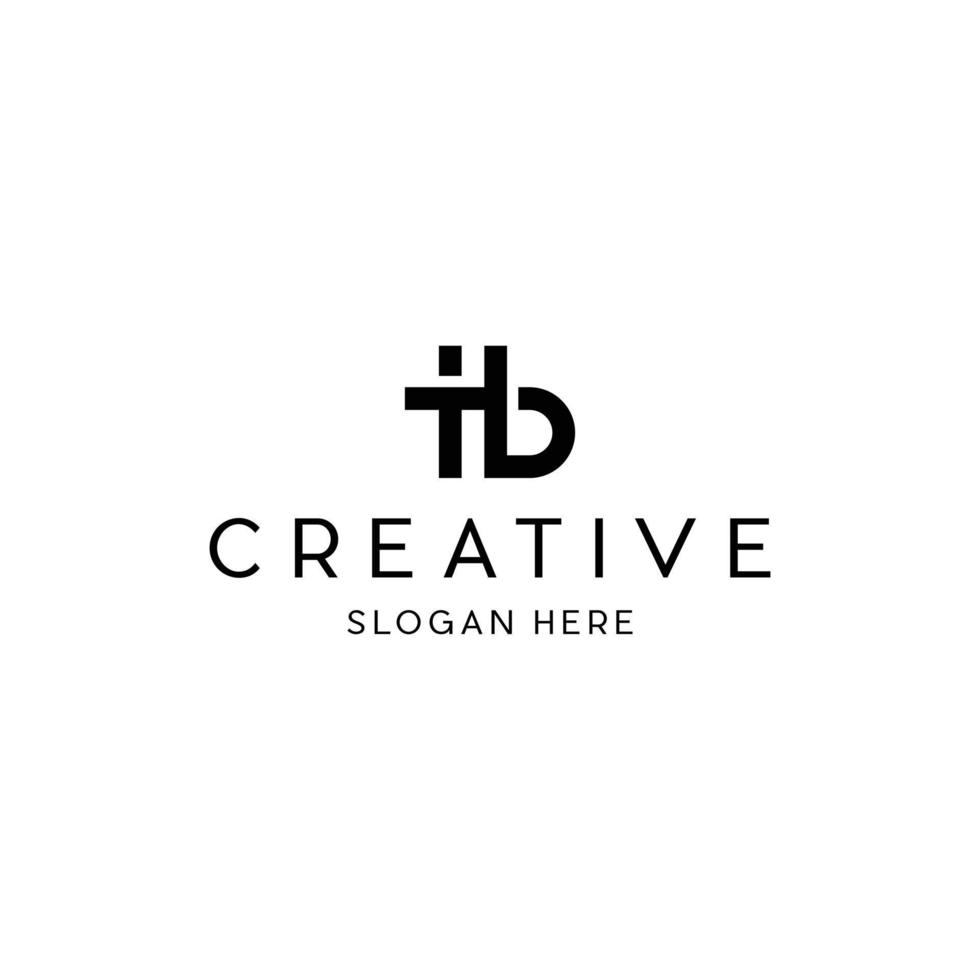 letter tb minimalistisch monogram logo vector