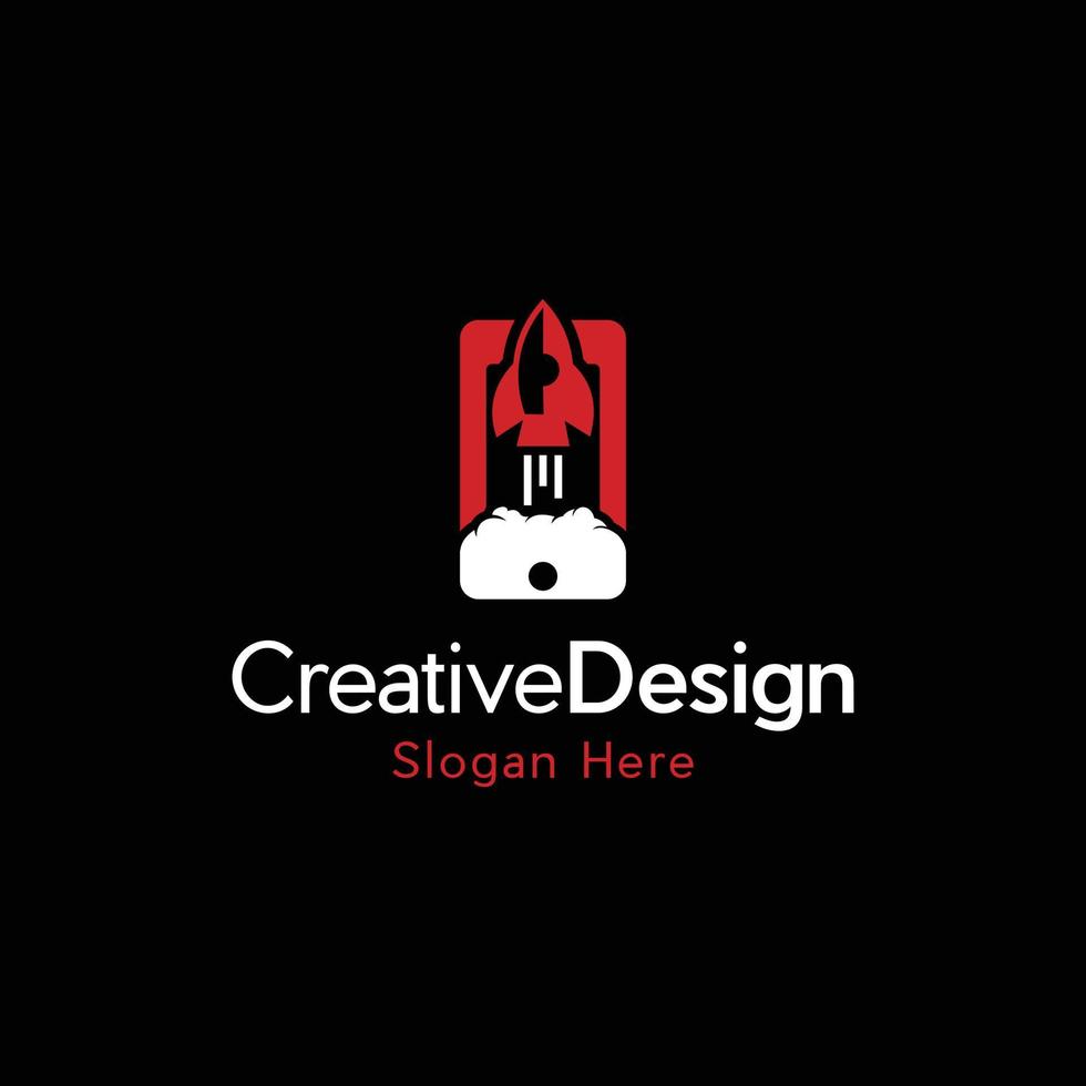 raket telefoon mobiel creatief eenvoudig logo vector