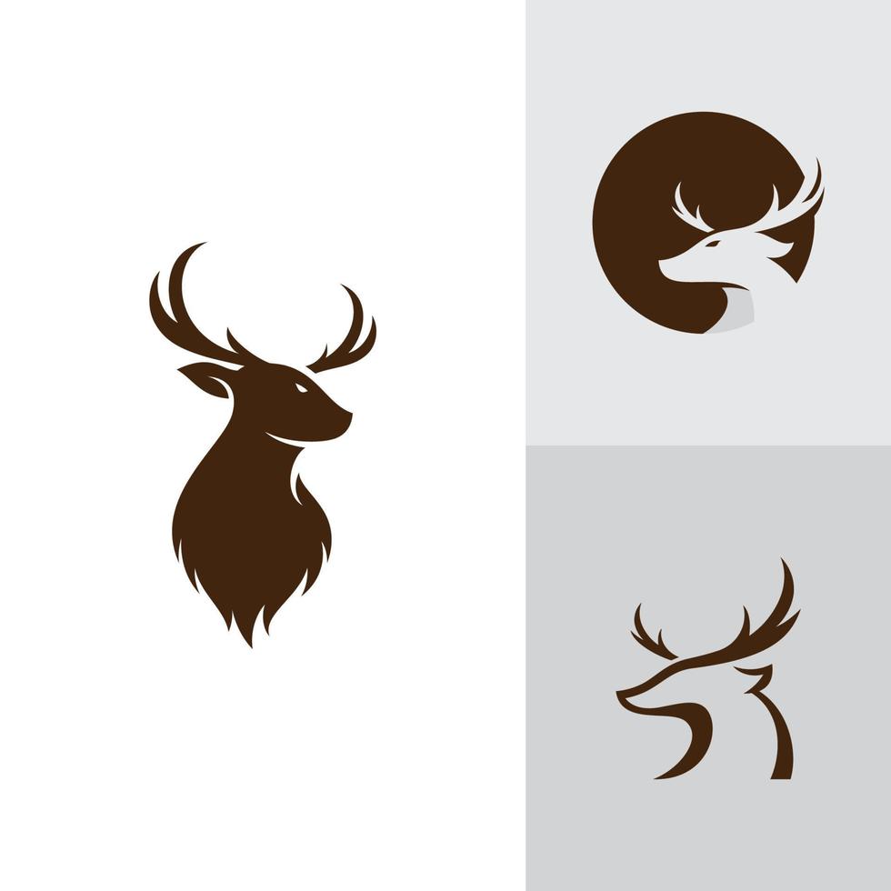 herten hoofd creatieve logo ontwerp vector