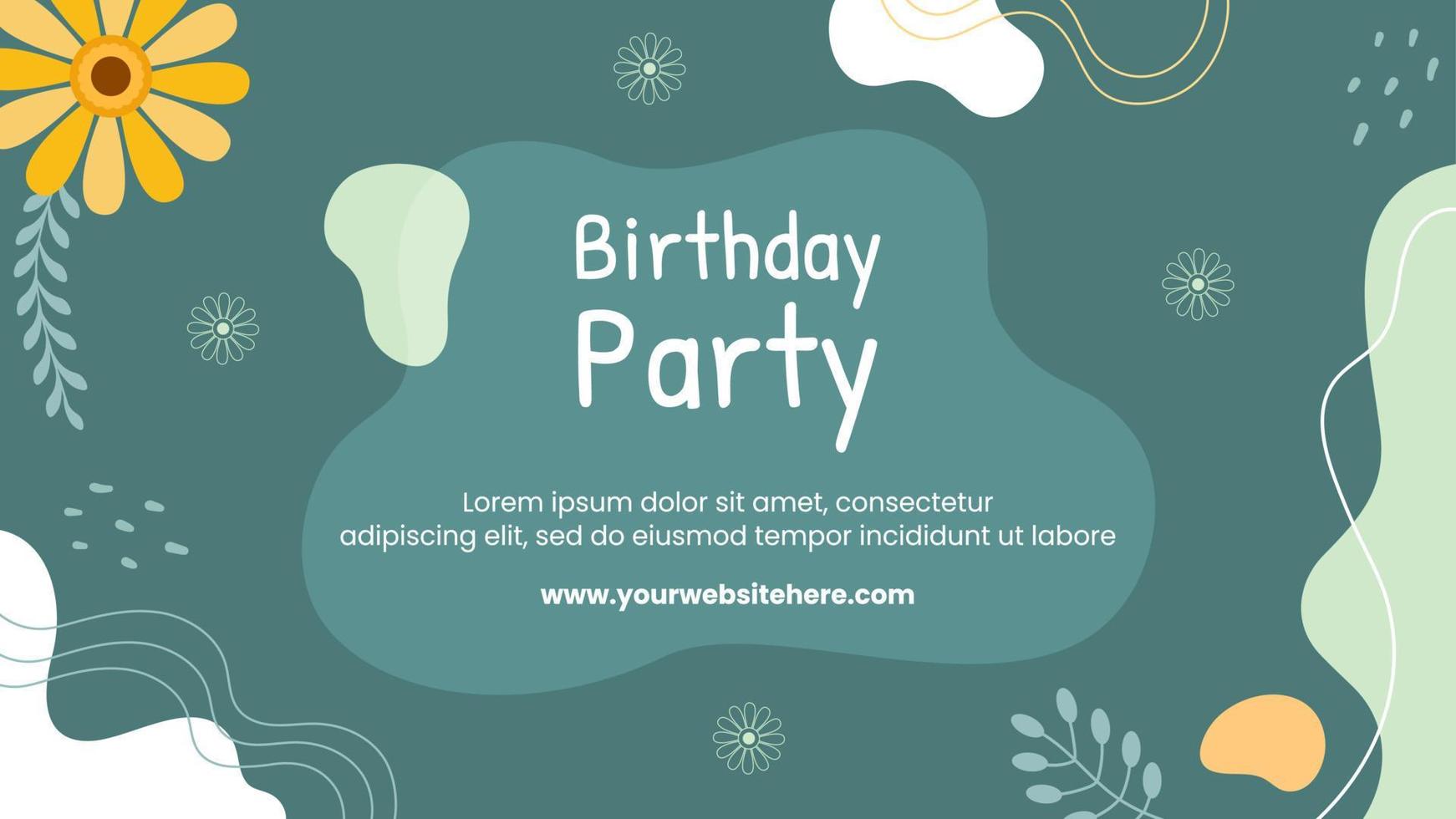 boho party thumbnail sjabloon handgetekende cartoon vlakke afbeelding vector