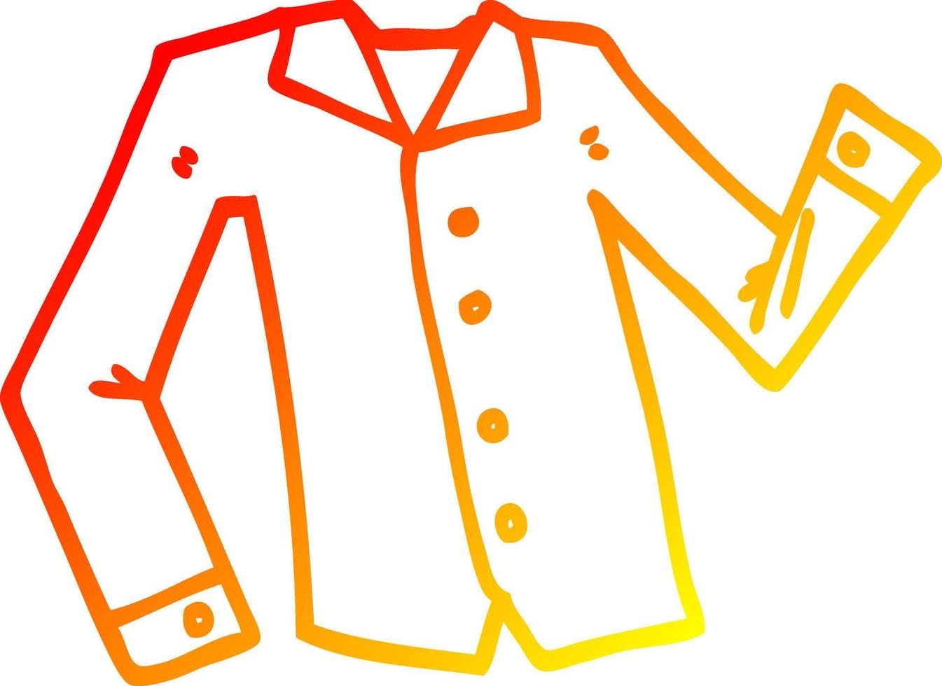 warm gradiënt lijntekening cartoon werkshirt vector