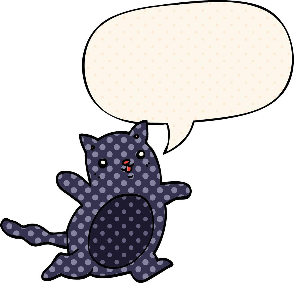 cartoon kat en tekstballon in stripboekstijl vector