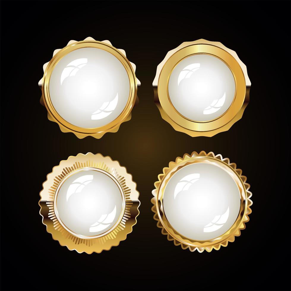 goud en wit collectie van verschillende badges en labels vector