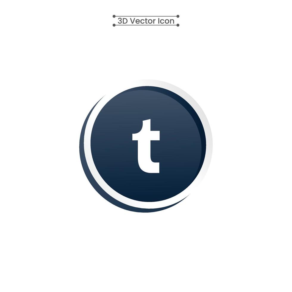 3d tumblr icoon vector illustratie