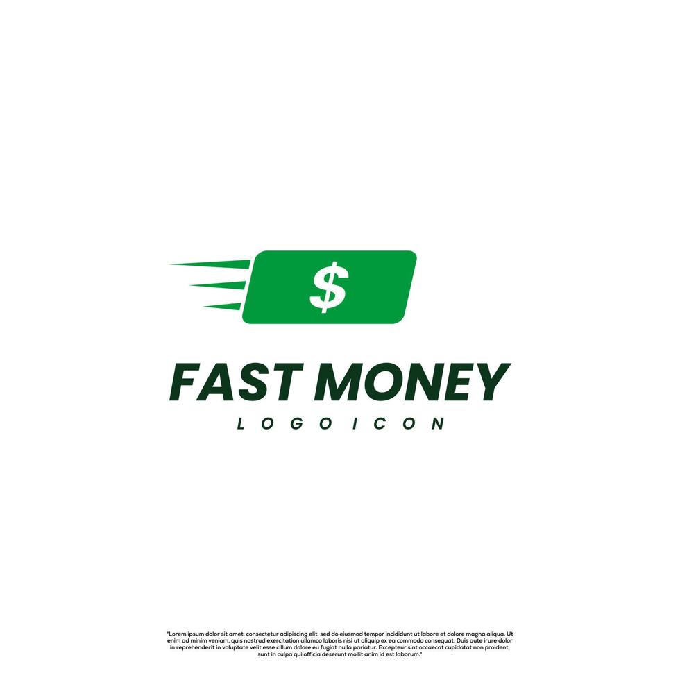 snel geld logo ontwerp Aan geïsoleerd achtergrond vector