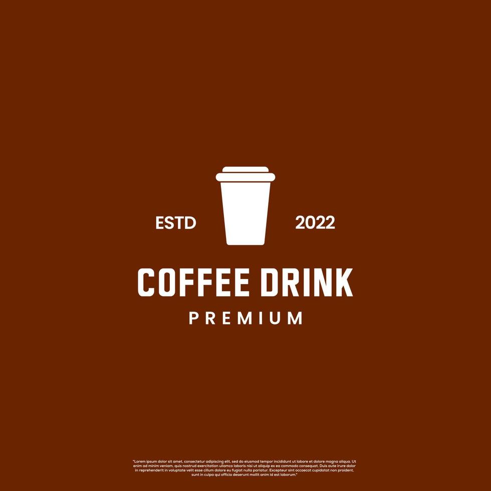 koffie kop logo ontwerp retro hipster vintage, plastic kop icoon vector