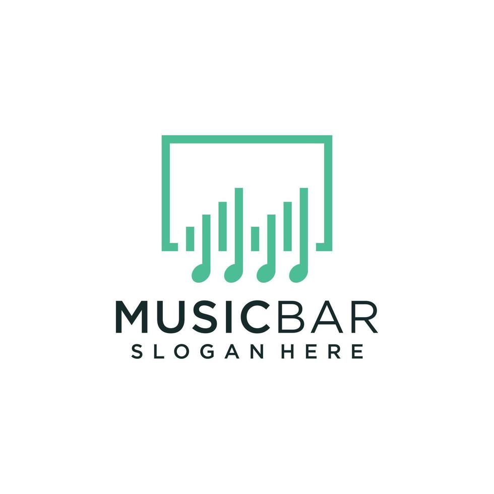 Notitie bar muziek- logo en zaken kaart inspiratie vector