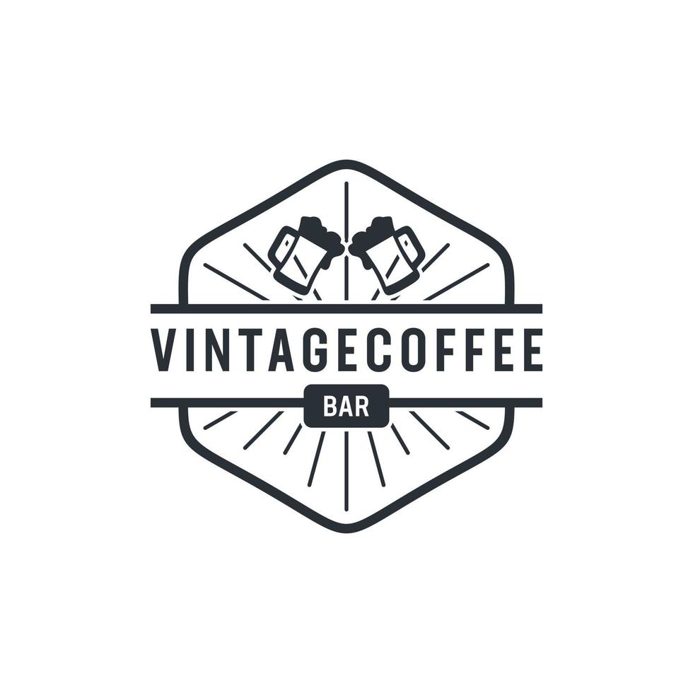 wijnoogst koffie bar kop insigne logo inspiratie vector