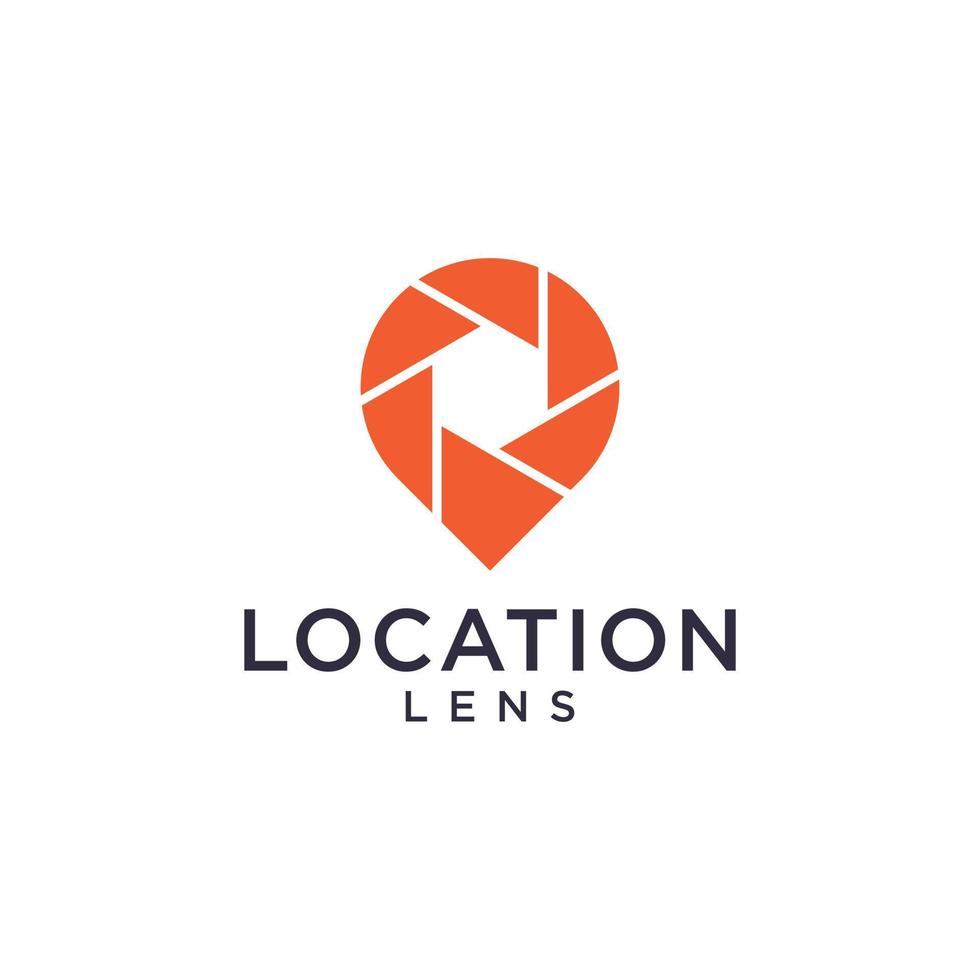 plaats pin en lens camera logo reeks inspiratie vector