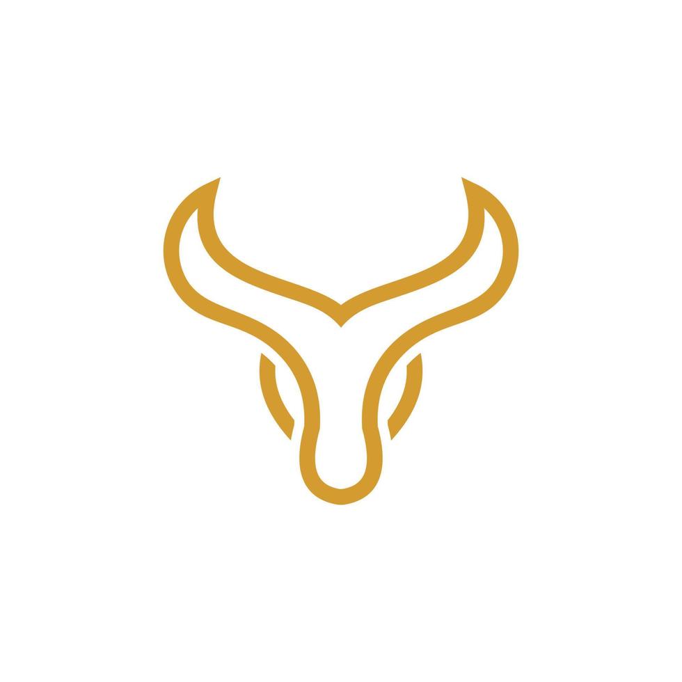 monogram stier hoofd logo ontwerp inspiratie vector