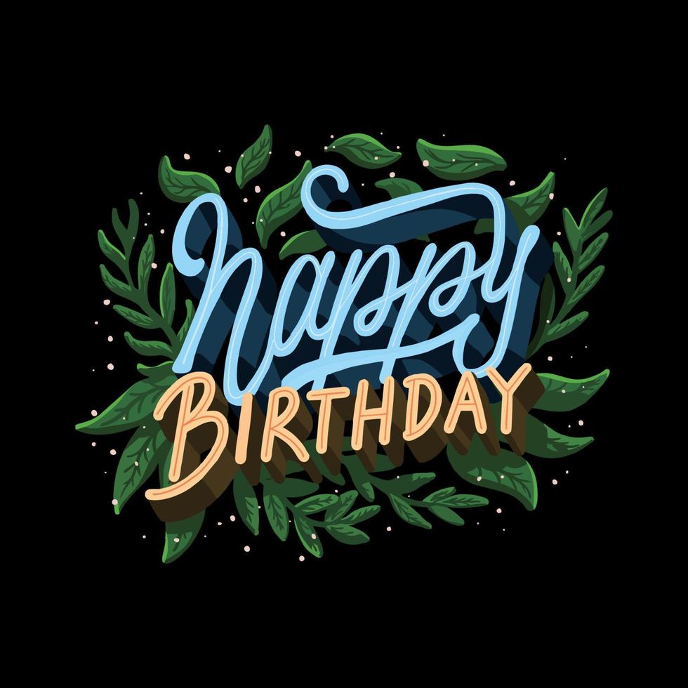 gelukkig verjaardag vector belettering illustratie voor poster of geschenk