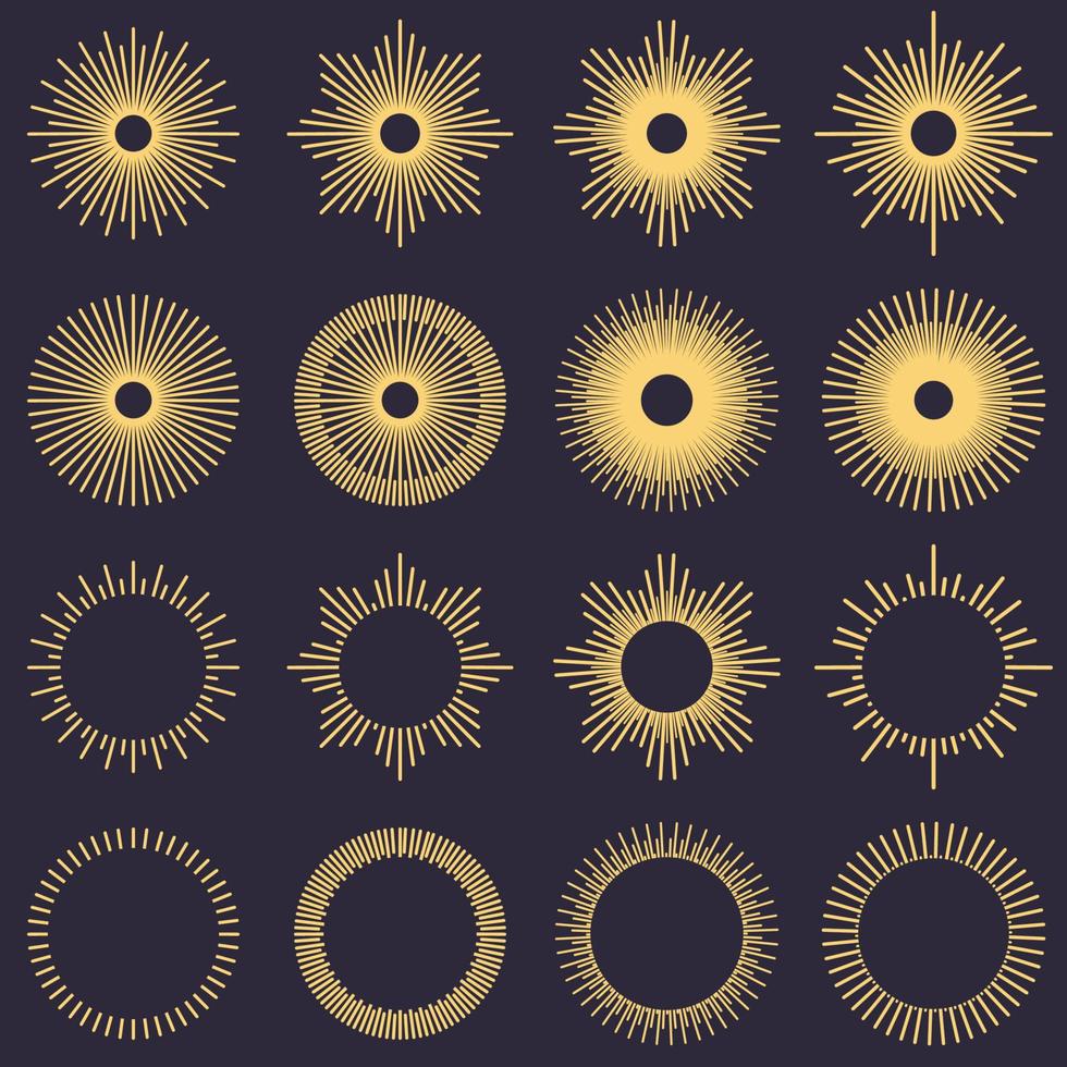 abstract zonnestraal wijnoogst reeks verzameling vector