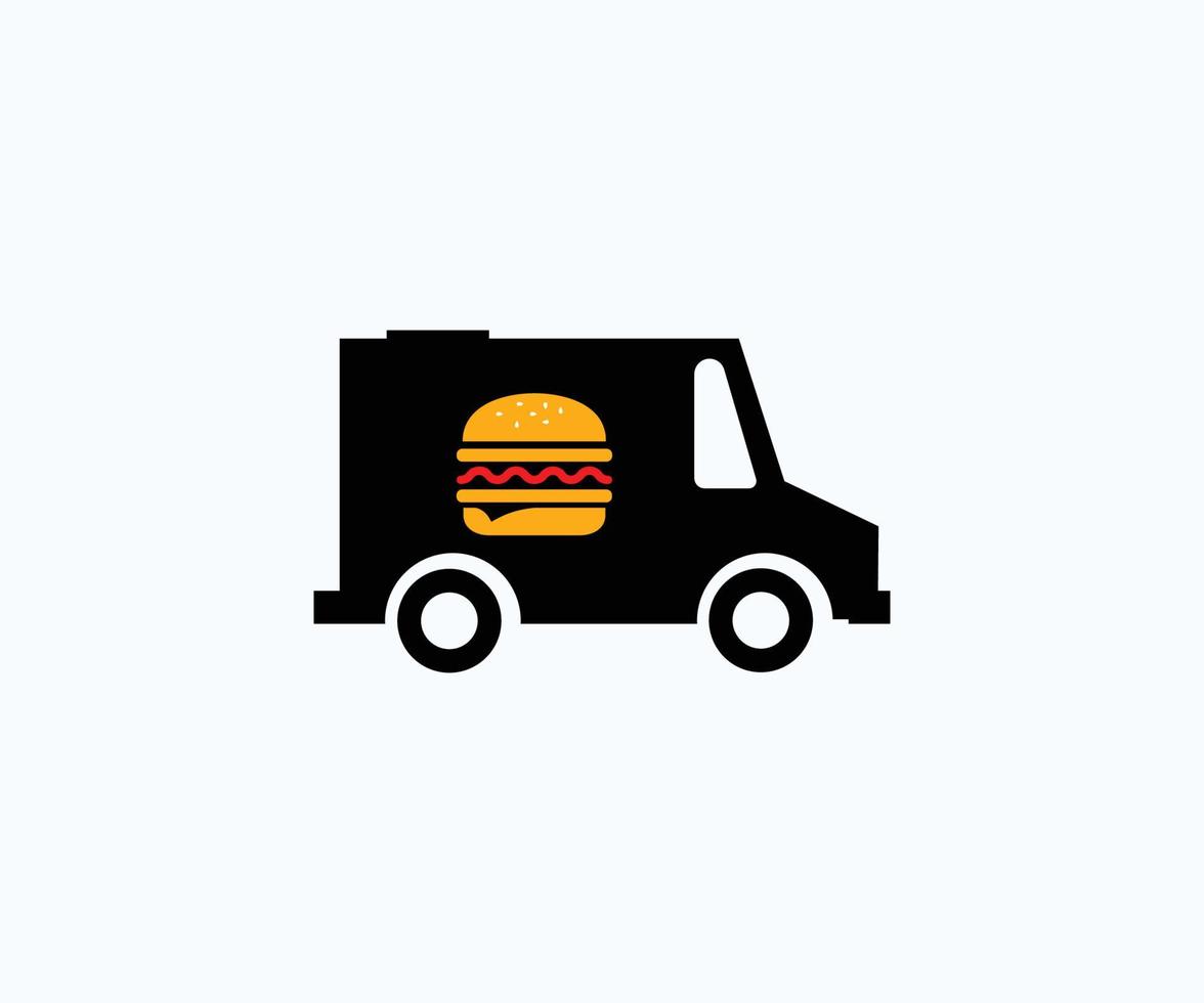 voedsel vrachtauto icoon. voedsel vrachtauto met hamburger icoon geïsoleerd Aan wit achtergrond. vector
