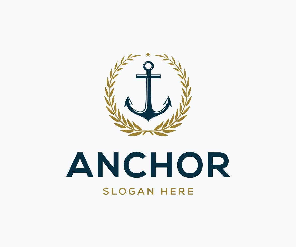 creatief anker logo. Koninklijk anker logo sjabloon vector