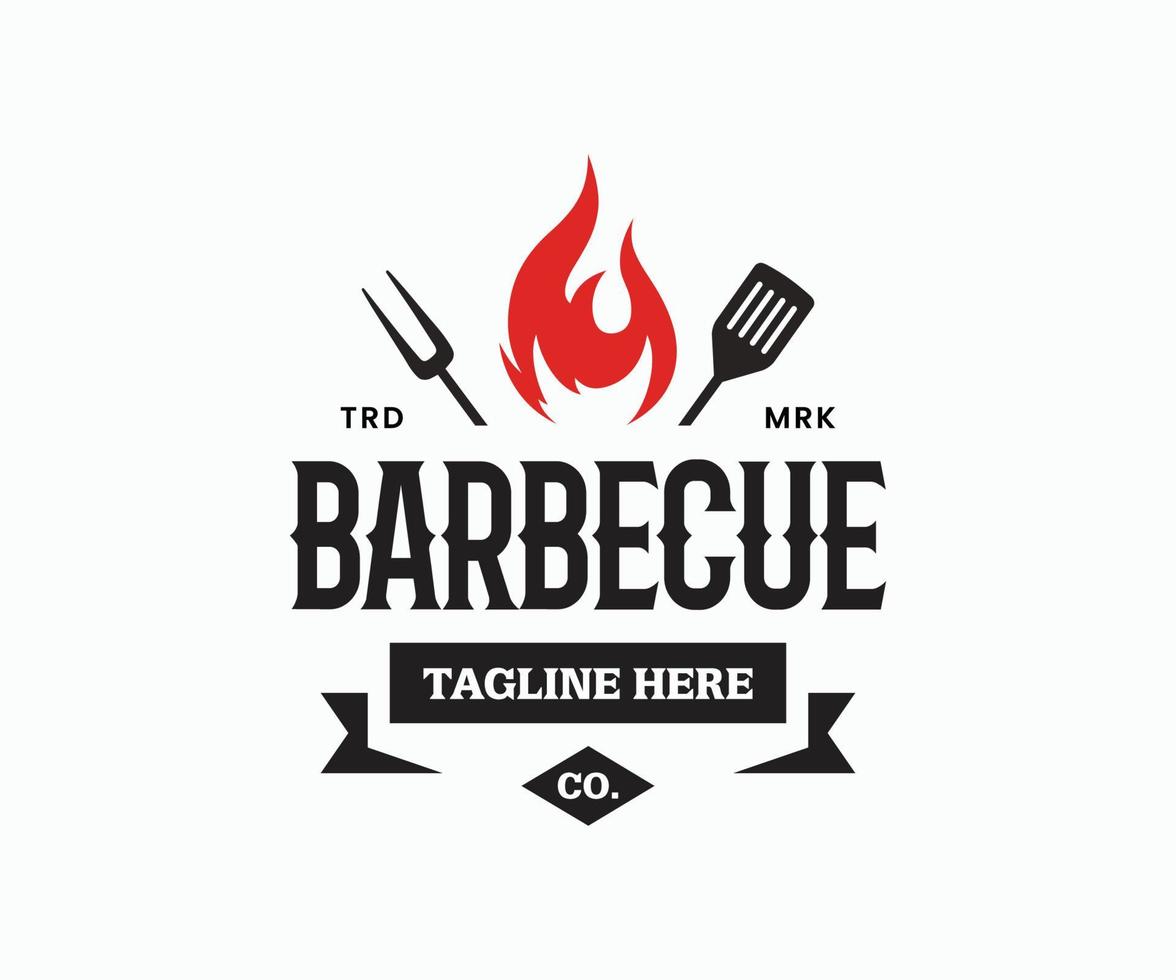 barbecue logo ontwerp concept. rooster bbq vector logo ontwerp sjabloon.
