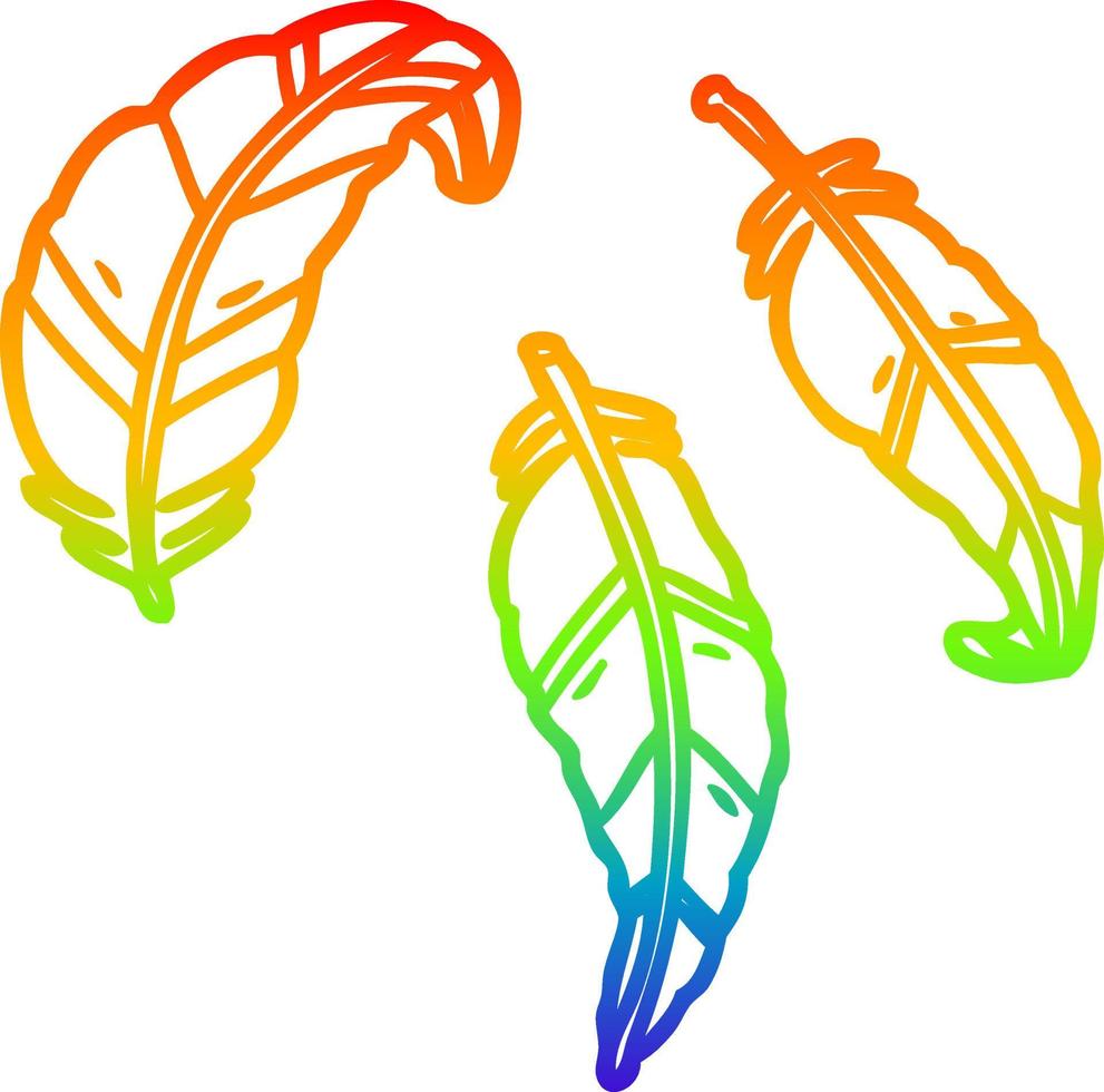 regenboog helling lijn tekening veren vector