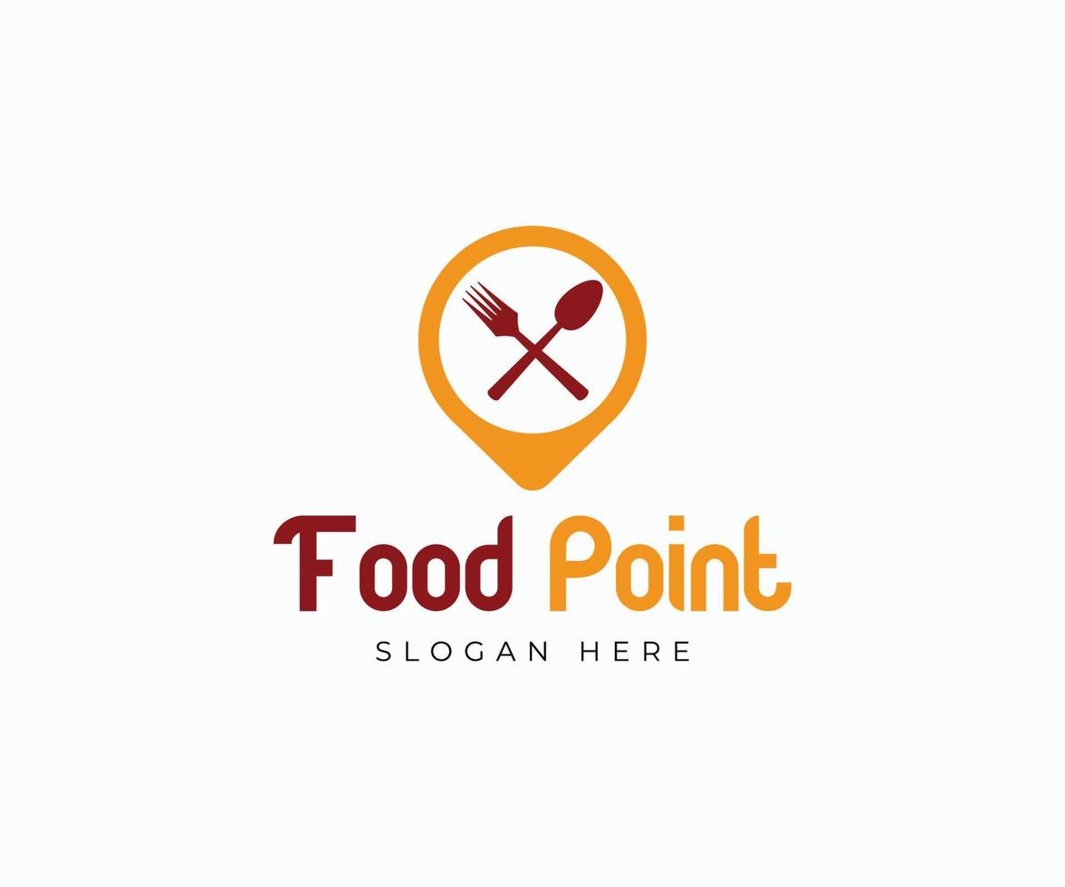 modern restaurant logo ontwerp. restaurant plaats punt met vork en lepel logo sjabloon. vector