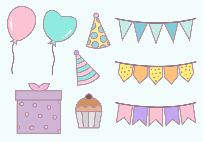 Gratis Birthday Party Elements Vector