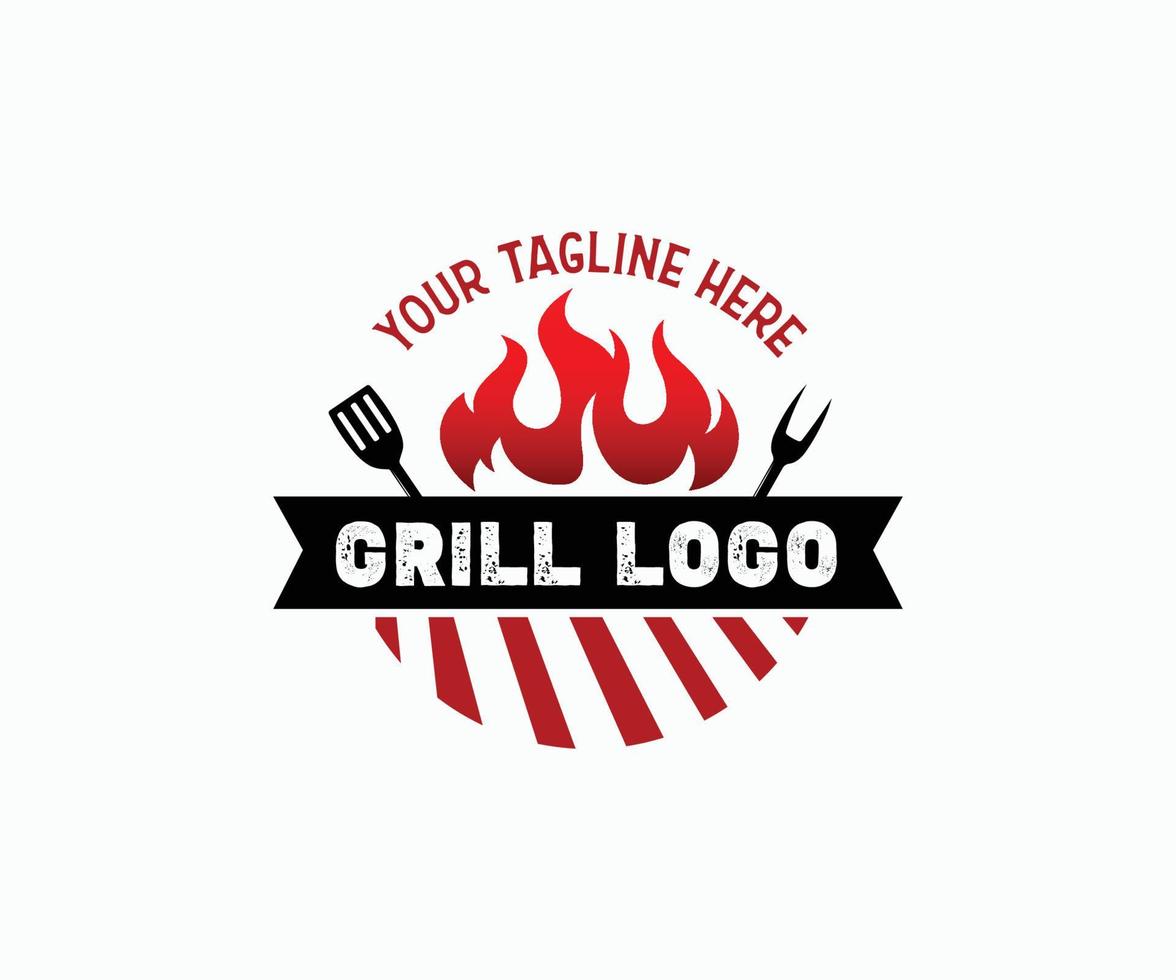 rooster logo ontwerp sjabloon. wijnoogst barbecue logo ontwerp vector. grill, bbq logo. vector