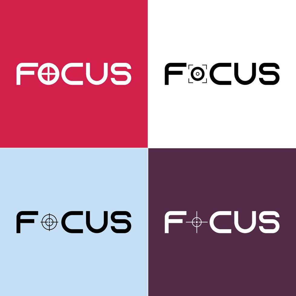 minimalistische focus logo ontwerp vector