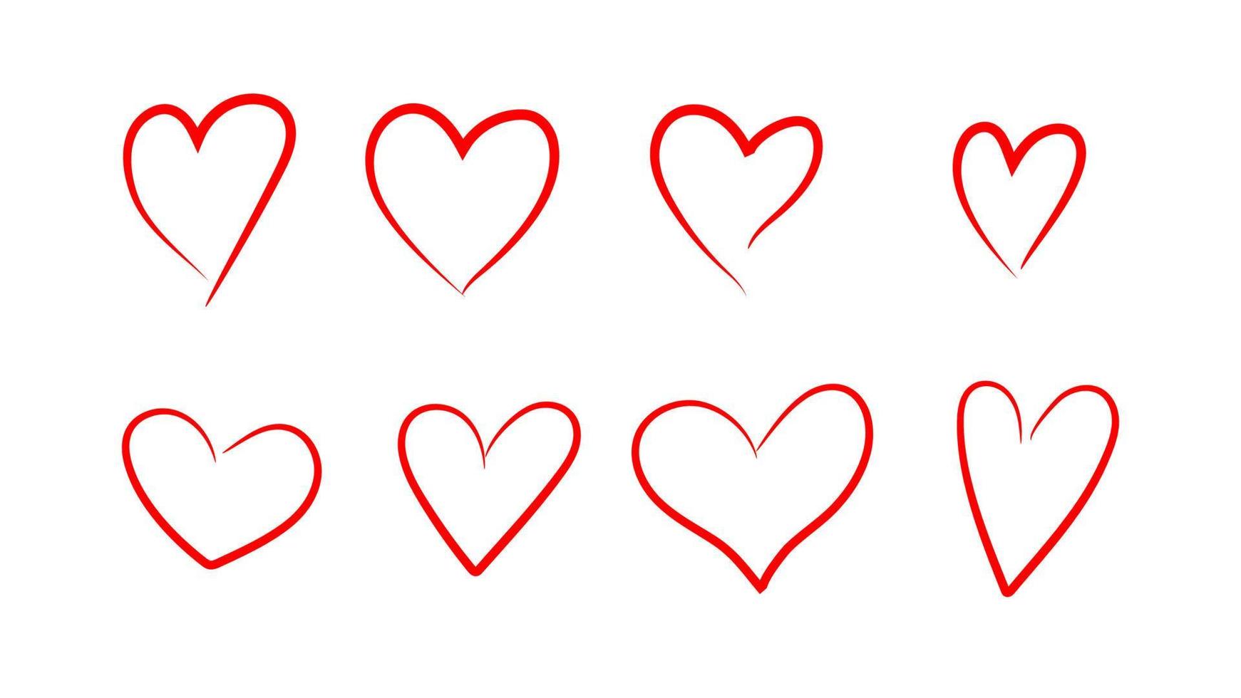 hart schets tekening stijl reeks met verschillend vorm geïsoleerd Aan wit achtergrond vector