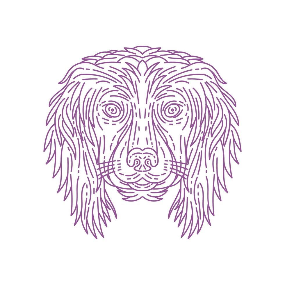 Engels cocker spaniel hond hoofd mono lijn vector