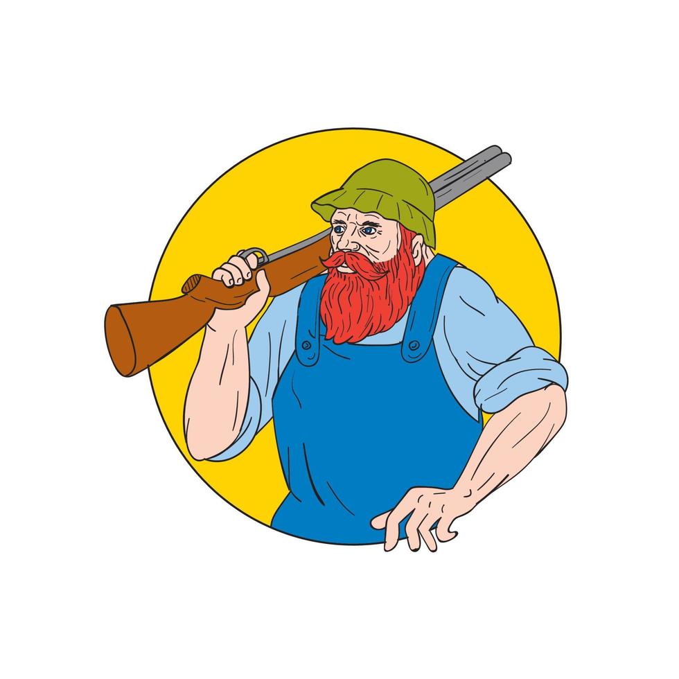 paul bunyan de jager cirkel tekening vector