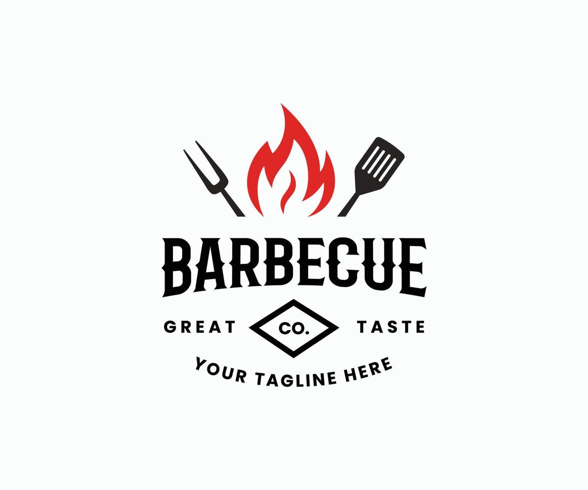 barbecue logo, bbq logo voorraad illustratie. rooster bbq logo sjabloon. vector