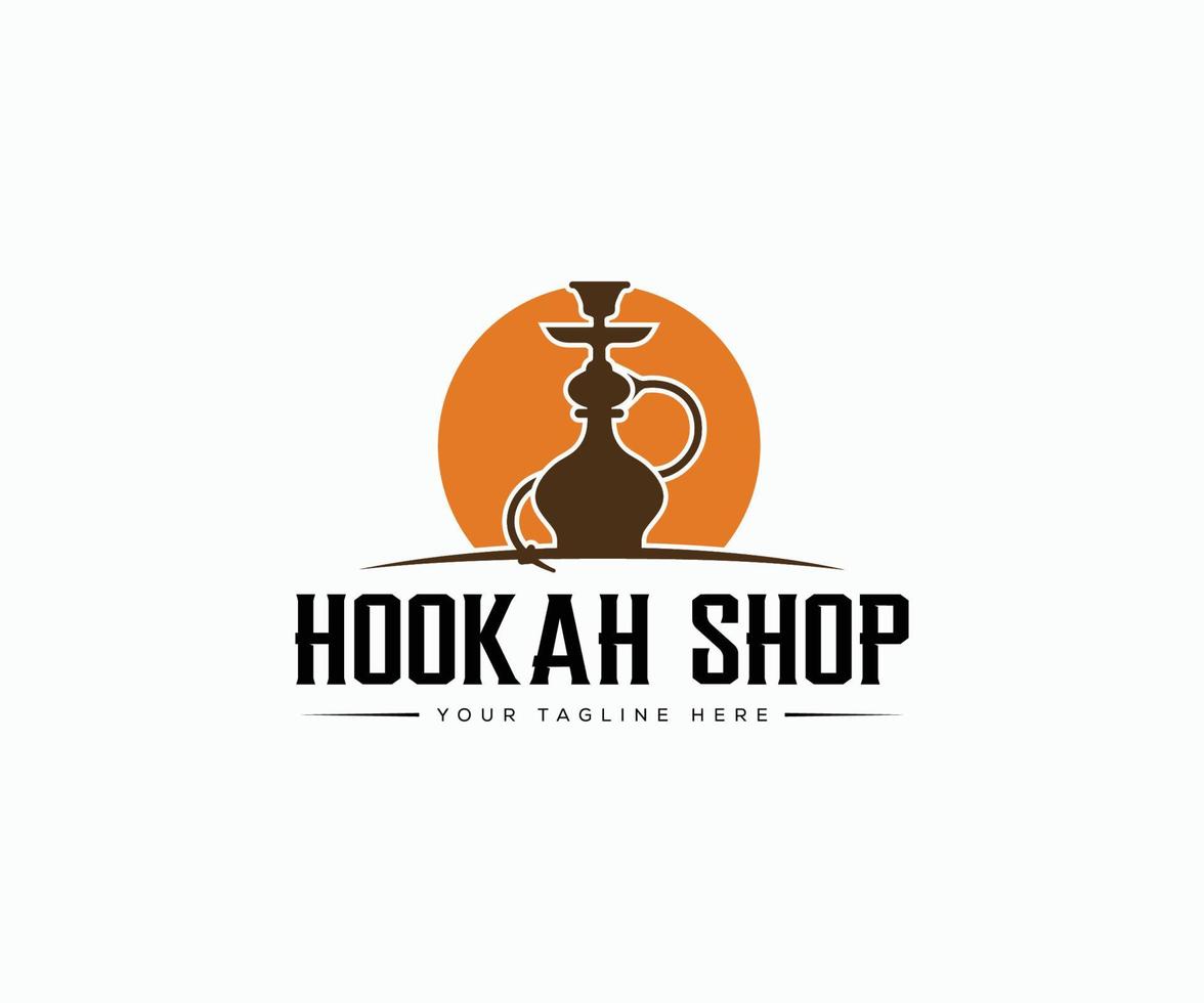 shisha hookah logo sjabloon. hookah logo ontwerp wijnoogst sheesja logo voorraad vector. vector
