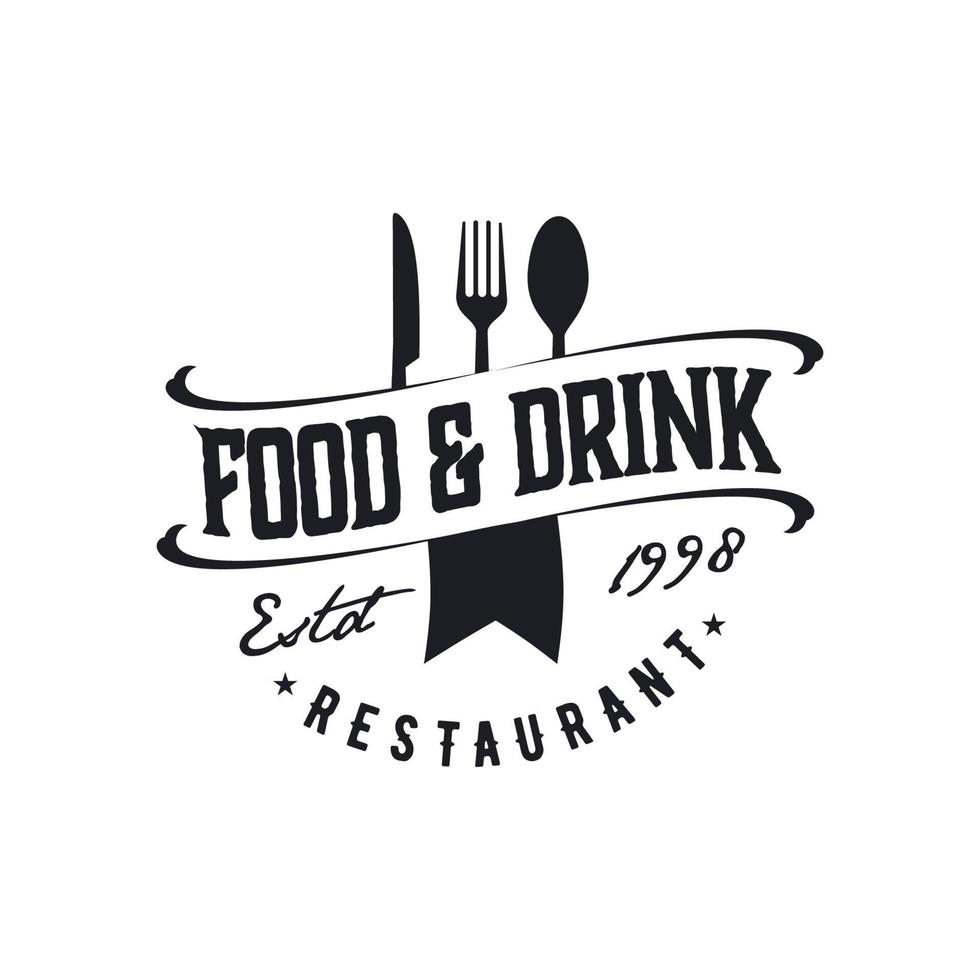 wijnoogst logo voedsel en drinken cafe sjabloon illustratie vector