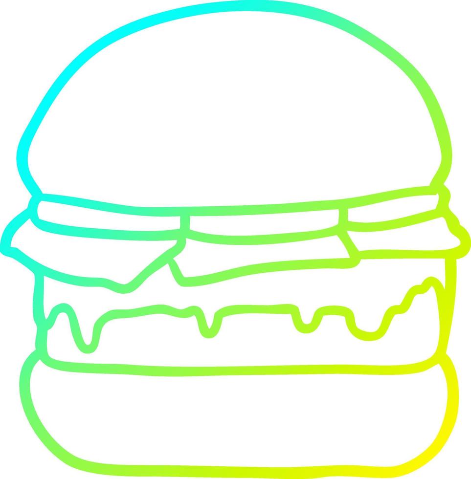 verkoudheid helling lijn tekening gestapeld hamburger vector