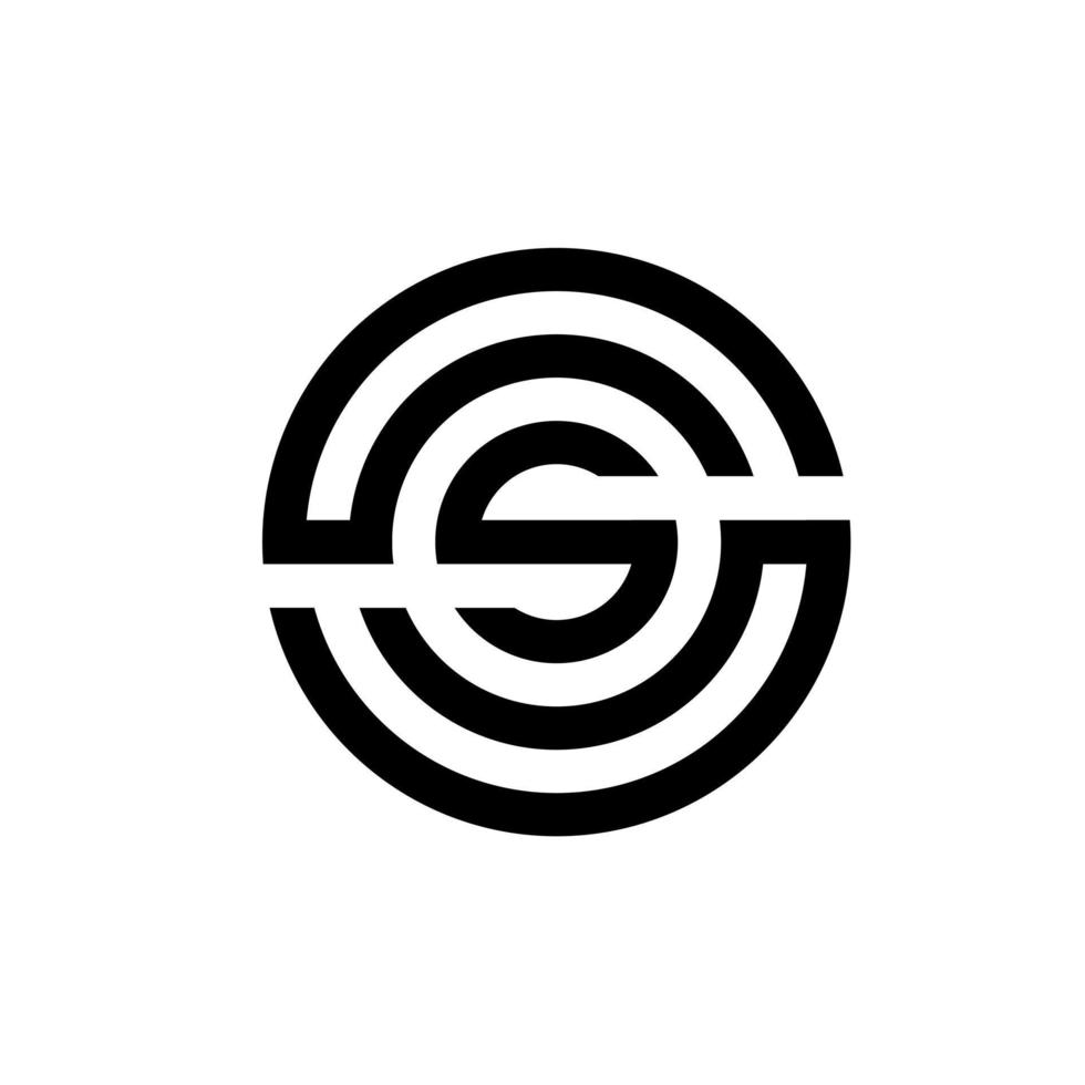 brief s monogram cirkel logo ontwerp . pro vector