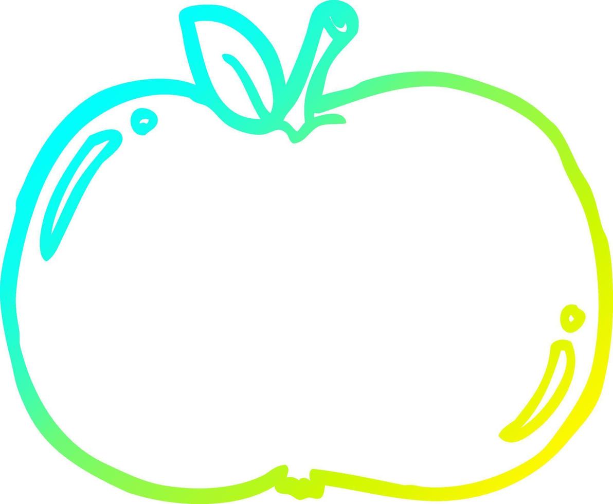 koude gradiënt lijntekening cartoon appel vector