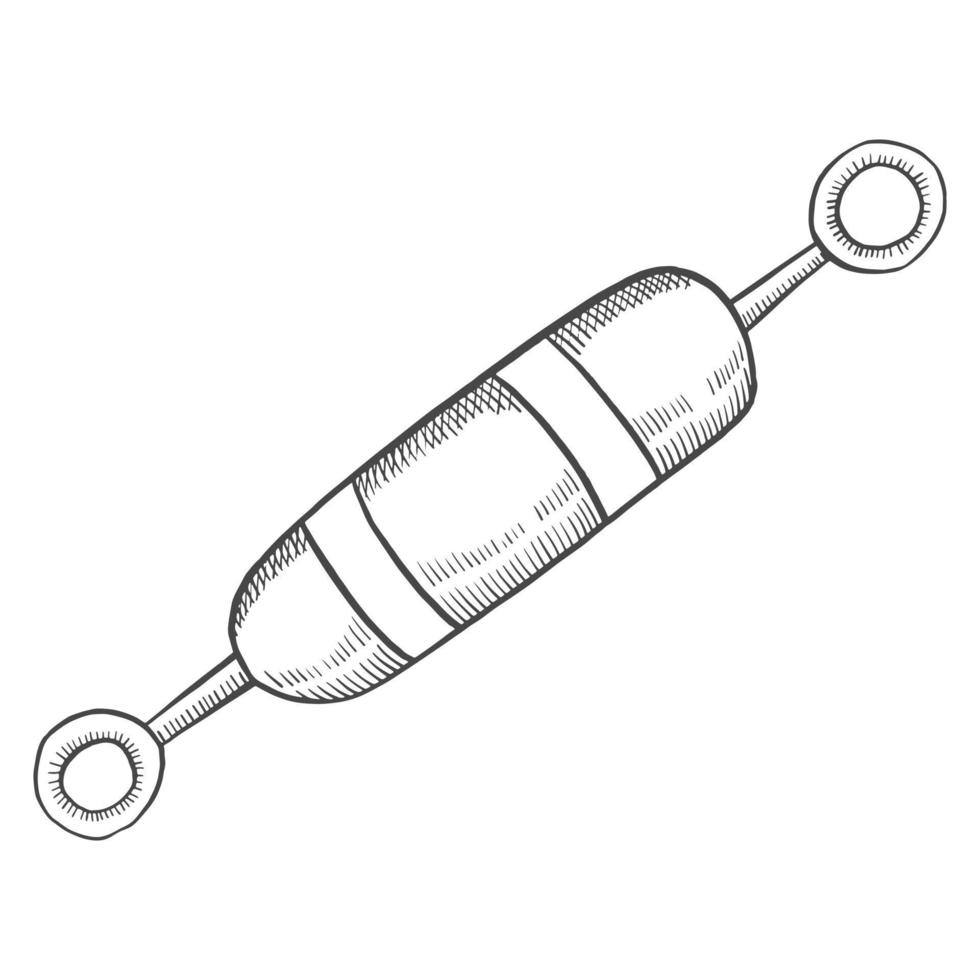 visvangst dobber vlotter geïsoleerd tekening hand- getrokken schetsen met schets stijl vector