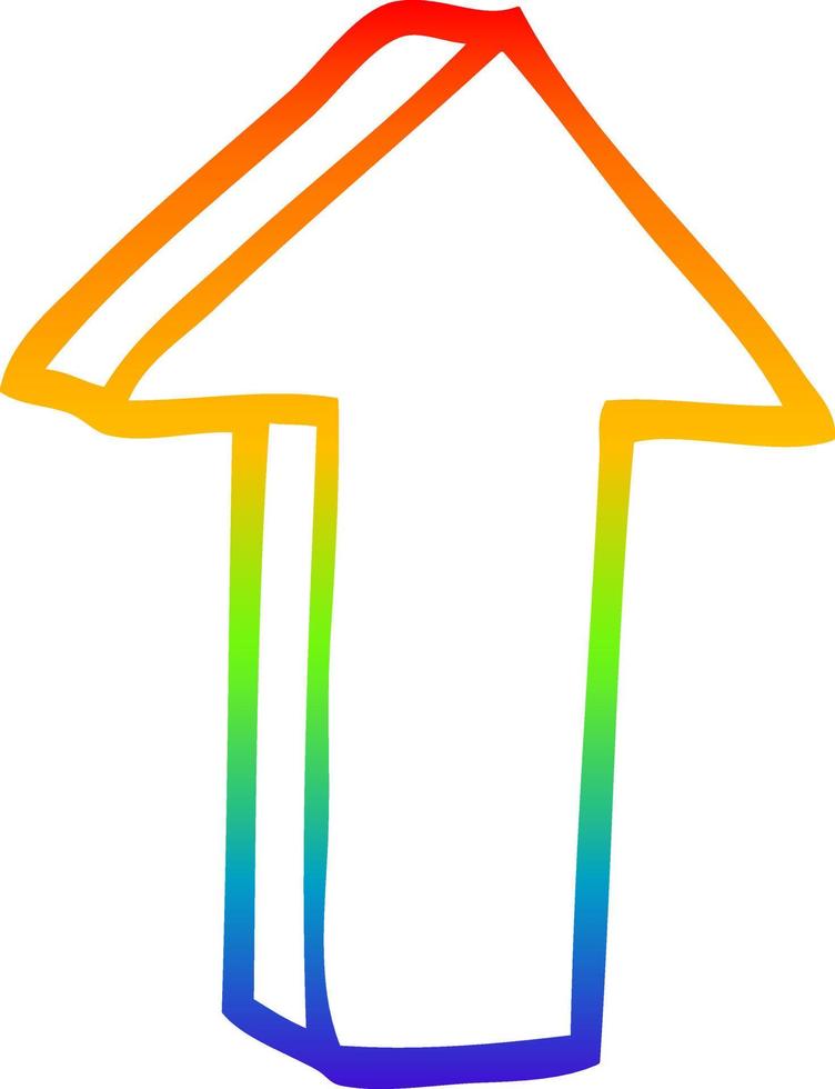 regenboog gradiënt lijntekening cartoon pijl vector