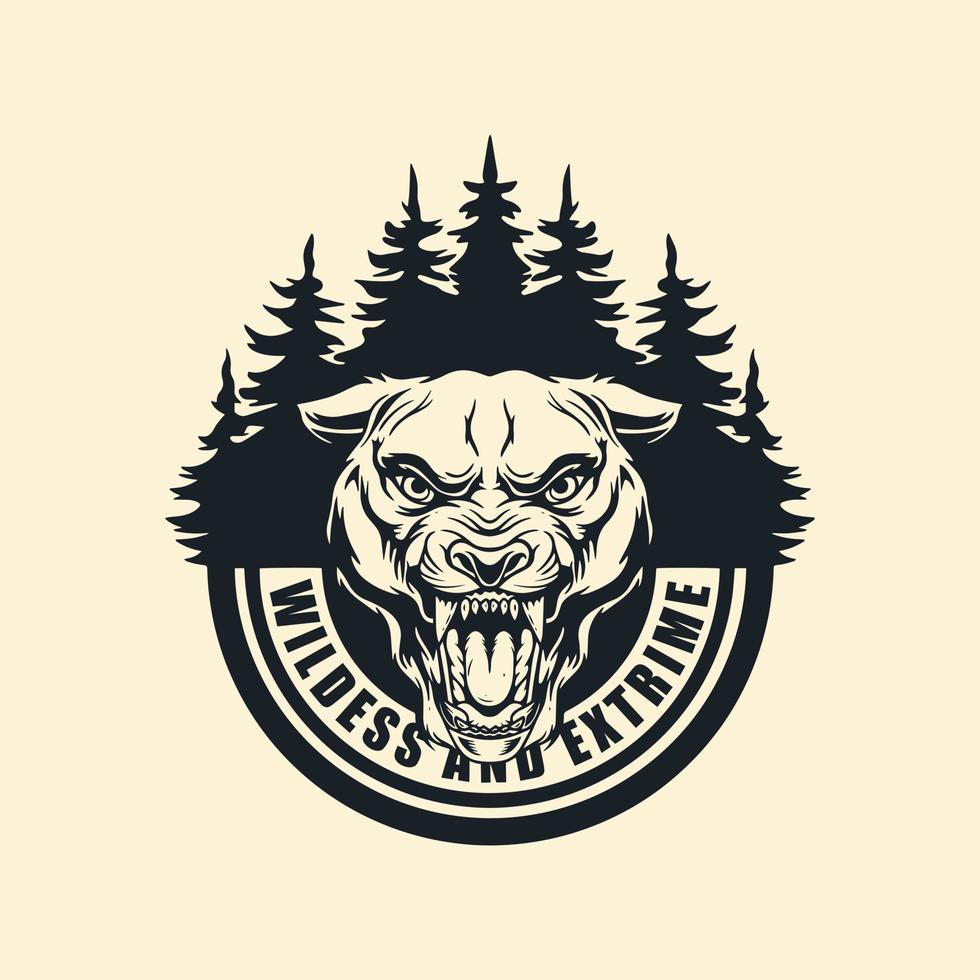 wildste extreem insigne, wolf karakter sjabloon logo. vector