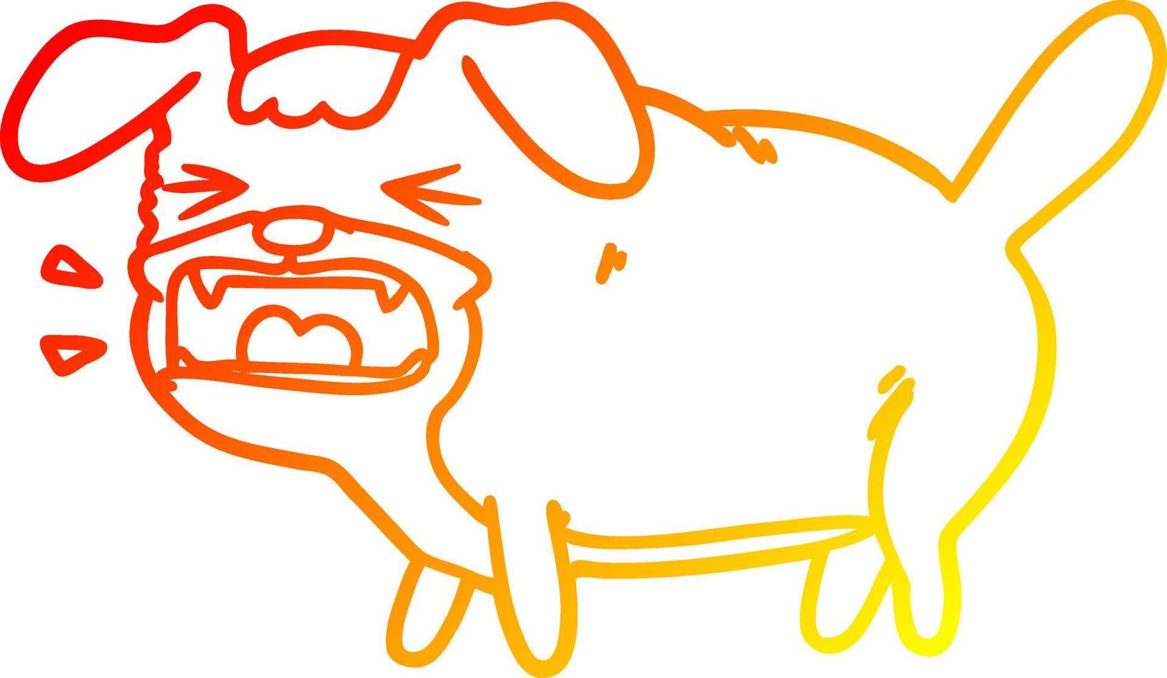 warm helling lijn tekening tekenfilm hond blaffen vector