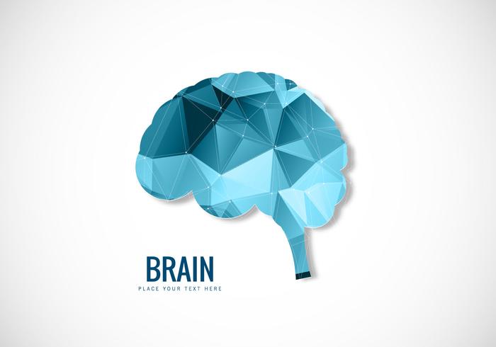 Menselijke brein polygonale stijl vector
