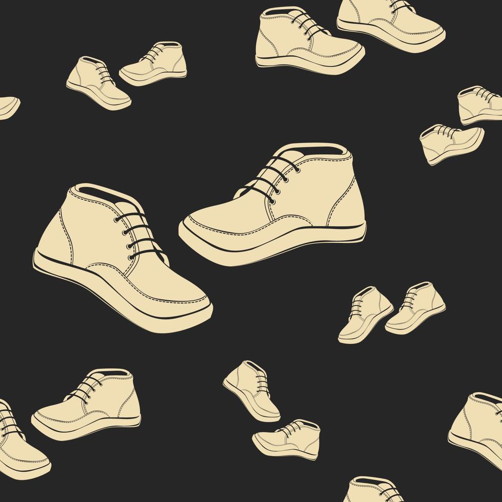 bewerkbare vlak monochroom mannetje leer schoenen vector illustratie net zo naadloos patroon voor creëren achtergrond van mode reclame ontwerp