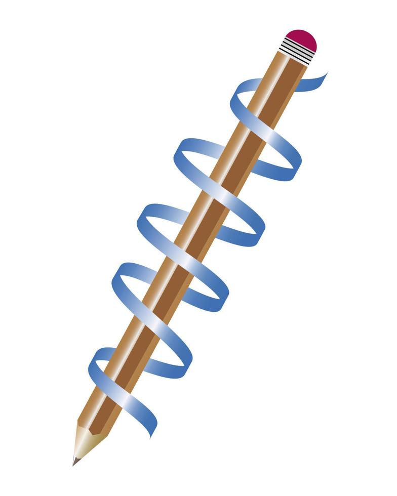 potlood met lint Aan wit achtergrond vector