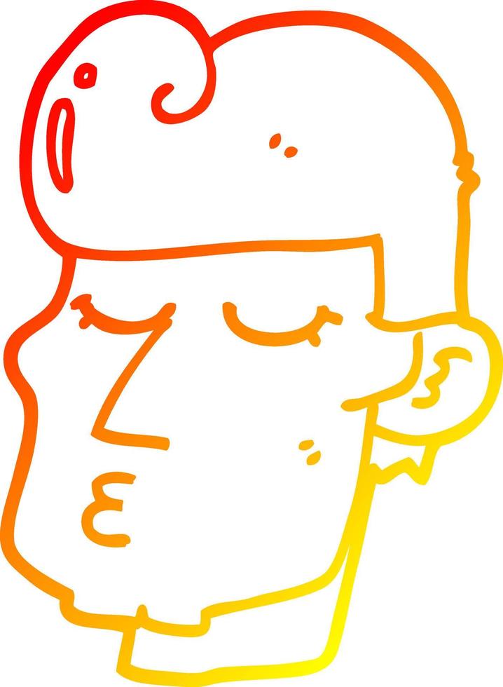 warm helling lijn tekening tekenfilm knap Mens vector